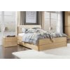Postel Atlantik s úložným prostorem, 200x200, masiv dub přírodní/dýha, krémová