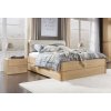 Postel Atlantik s úložným prostorem, 140x200, masiv dub/dýha krémová ekokůže