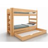 Poschoďová postel JUNIOR 3, LEVÁ , masiv buk   (Varianta Plocha pro matrace 80x200 cm, Výběr odstínu Lak - šedá)