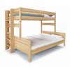 Poschoďová postel třílůžko JUNIOR, 120x200, LEVÁ, masiv buk