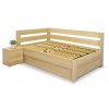 Postel s úložným prostorem Valentin-Levá, 120x200 cm, masiv buk (Moření BW - buk wenge, Volba typu roštů Čelní výklop)