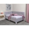 Rohová čalouněná postel Valia, s roštem a úložným prostorem, 100x200, Pravá (Varianta Výběr potahu Letto-93)