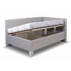 Rohová čalouněná postel jednolůžko Valia, s roštem a úložným prostorem, Levá (Varianta Plocha pro matrace 80x200 cm, Výběr potahu Aragon-74)