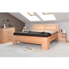 Manželská zvýšená postel z masivu HOLLYWOOD 2, masiv buk (01-Ložná plocha 180x200 cm, Povrchová úprava KC 70. Lak - odstín čokoláda)