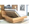 Moderní dřevěná buková postel s úložným prostorem FENIX 1, rošty v ceně (01-Ložná plocha 180x200 cm, 01-Moření Rovder buk Lak-tm.ořech, Volba typu roštů Laťový rošt BV)