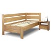 Postel z masivu Academia, 120x200, masiv buk, Levá (Barevné provedení HappyBed - buk 15.Lak - Eben, Výška rámu 03. 50 cm)