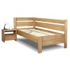Postel z masivu Academia, 120x200, masiv buk, Pravá (Barevné provedení HappyBed - buk 15.Lak - Eben, Výška rámu 03. 50 cm)
