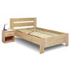 Postel z masivu Trinity, 120x200, masiv buk (Barevné provedení HappyBed - buk 15.Lak - Eben, Výška rámu 03. 50 cm)