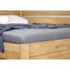 Zvýšená postel z masivu Academia, 140x200, masiv buk, Pravá (Barevné provedení HappyBed - buk 15.Lak - Eben, Výška rámu 03. 50 cm)