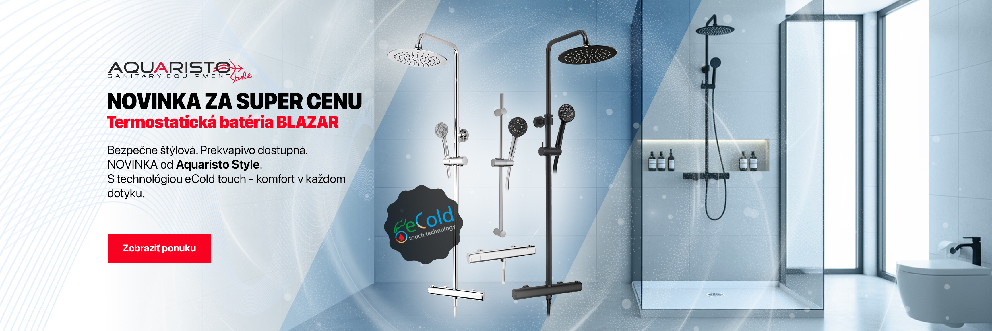 Novinka - termostatické batérie BLAZAR AQS