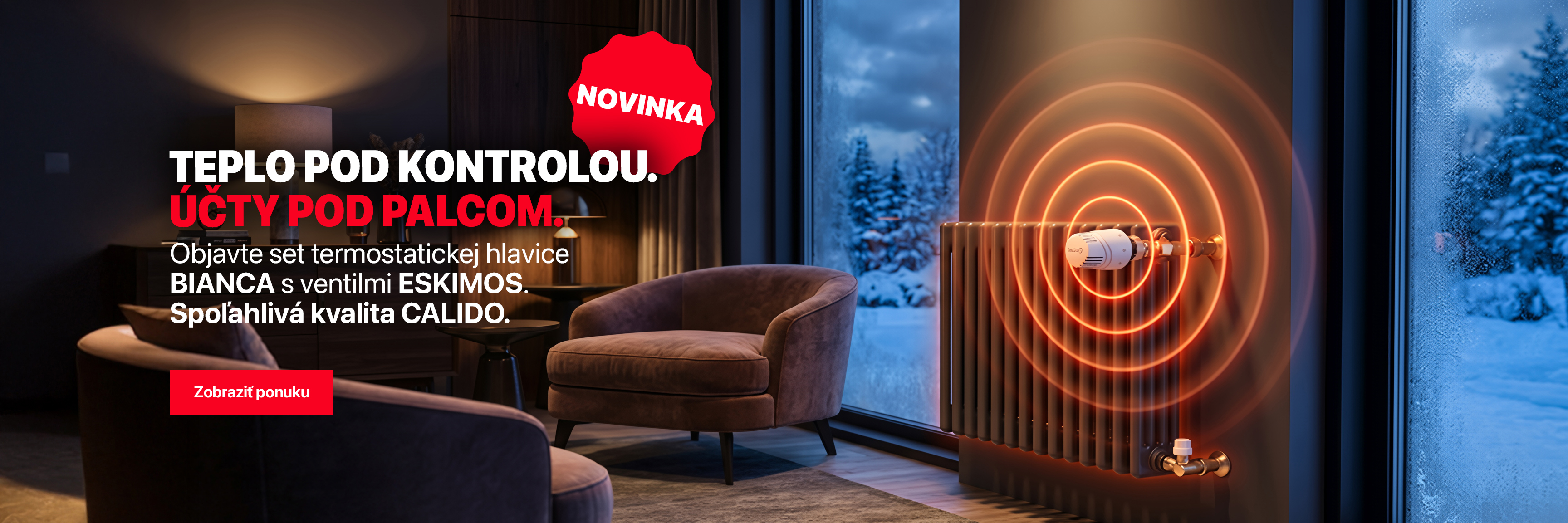 Novinka - set termohlavice Bianca a ventilu Eskimos