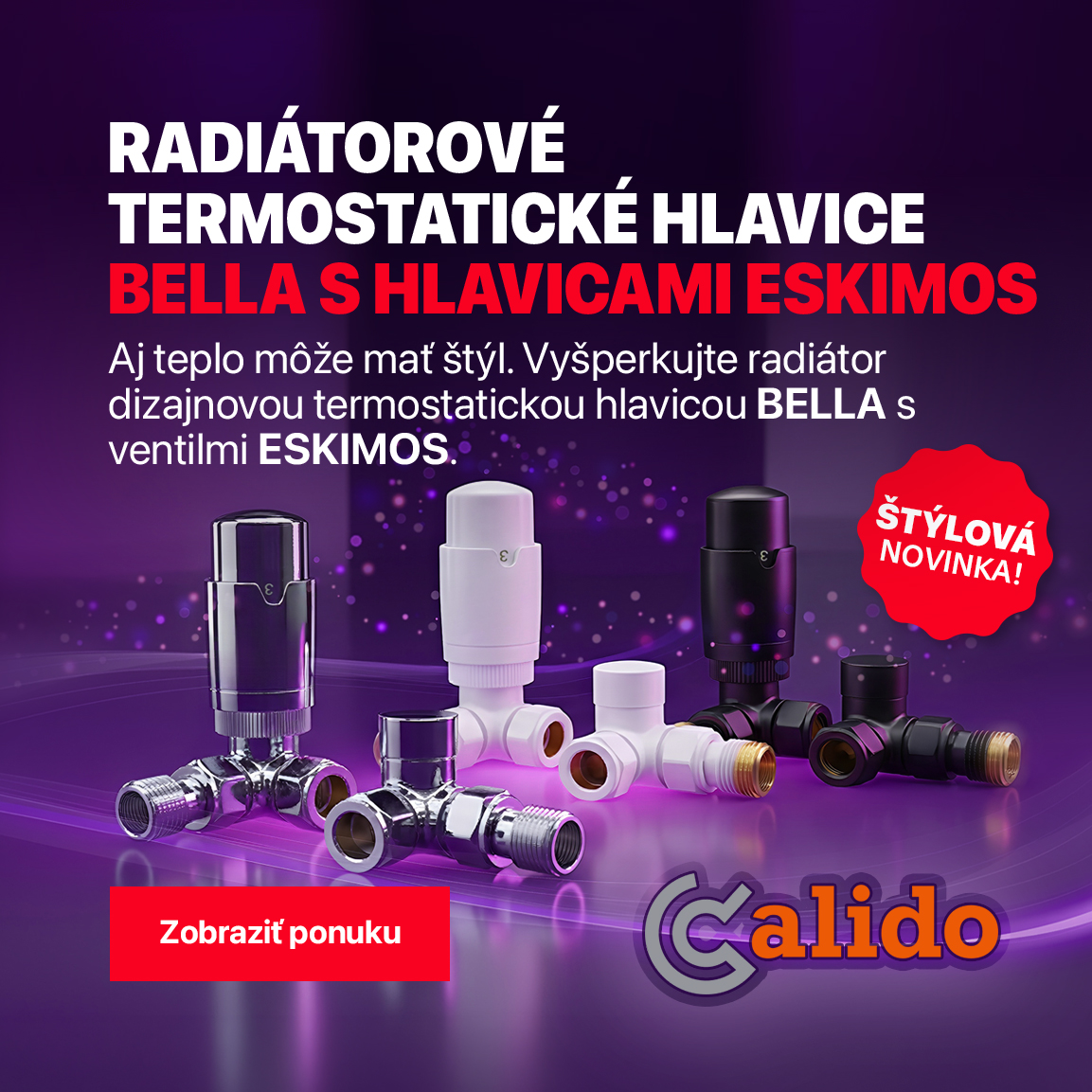 Novinka - set termohlavice Bella a ventilu Eskimos