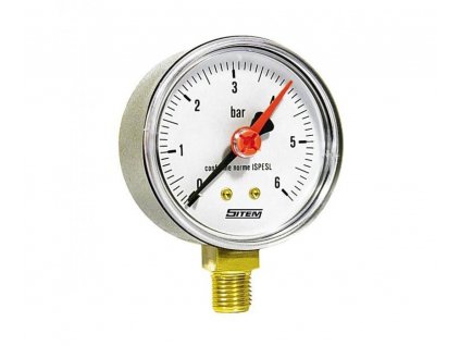 Manometer spodný 1/4", DN 63, tlakový rozsah 0-10 bar