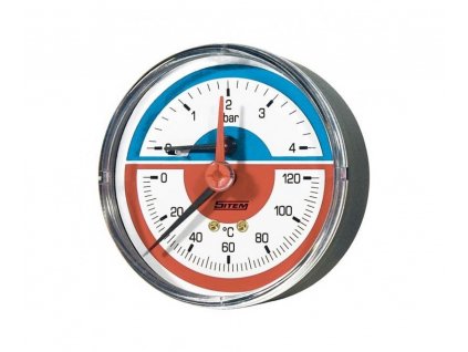 Termomanometer zadný 1/2", DN 80, tlak 0-6 bar, teplota 0-120°C