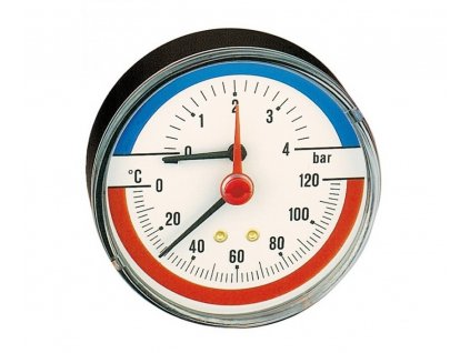Teplomer a tlakomer 1/2” napojenie zozadu, rozsah 0÷4 bar; 0÷120°C