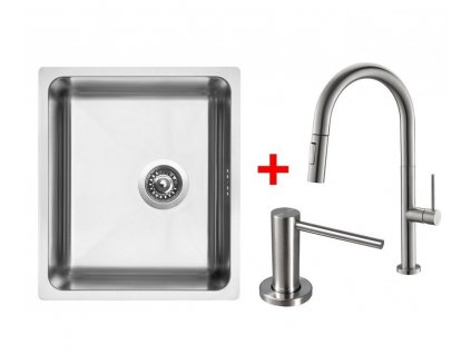 SET drezu BLOCK 380 V + AQS batérie STEEL SLIM S a AQS dávkovača SLIM