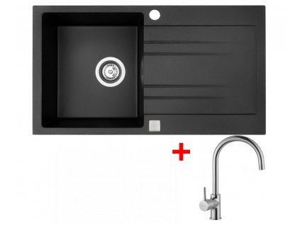 Granitový drez Sinks RAPID 780 Granblack + batéria VITALIA chróm