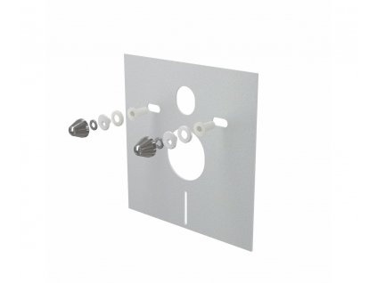 Izolačná doska pre závesné WC a bidet s príslušenstvom+krytkou, chróm