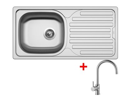 Nerezový drez Sinks CLASSIC 860 5V + drezová batéria VITALIA chróm