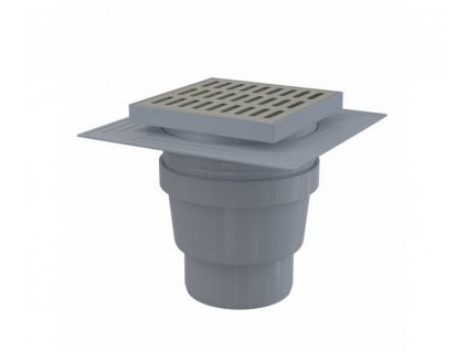 Podlahová vpusť priama DN110, mriežka nerez 150mm, vodná uzávera