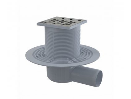 Podlahová vpusť bočná DN50, nerezová mriežka 105mm, uzávera vodná