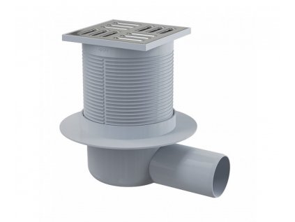 Podlahová vpusť bočná DN50, mriežka nerez 105mm, Smart uzávera