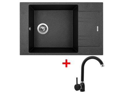 Granitový drez Sinks VARIO 780 Granblack + batéria POLO GR Black