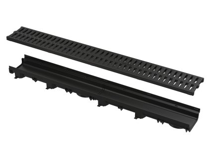 Vonkajší žľab LOW s plastovým rámom a plastovým roštom A15