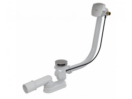 Vaňový sifón automat s napúšťaním cez prepad, chróm, dĺžka 570mm