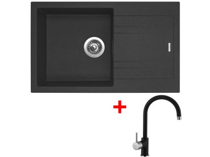 Granitový drez Sinks LINEA 780 N Granblack + batéria VITALIA GR