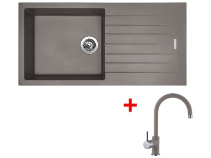 Granitový drez Sinks LINEA 780 Truffle + drezová batéria VITALIA GR