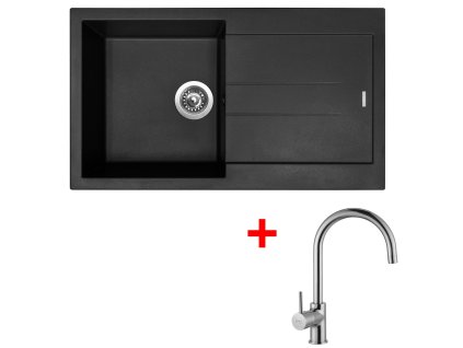 Granitový drez Sinks AMANDA 860 Metalblack + drezová batéria VITALIA