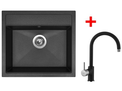 Granitový drez Sinks SOLO 560 Granblack + drezová batéria VITALIA GR