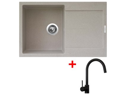 Granitový drez Sinks ULTIMA 790 Avena + drezová batéria VITALIA čierna