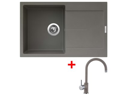 Granitový drez Sinks ULTIMA 790 Truffle + drezová batéria VITALIA GR