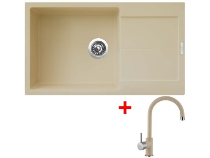Granitový drez Sinks ULTIMA 860 XXL Sahara + batéria Vitalia GR