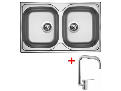 Nerezový drez Sinks CLASSIC 800 DUO + drezová batéria CORNIA