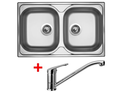 Nerezový drez Sinks CLASSIC 800 DUO + drezová batéria PRONTO