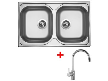 Nerezový drez Sinks CLASSIC 800 DUO + drezová batéria VITALIA