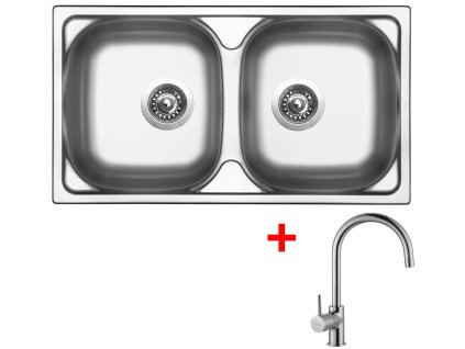 Nerezový drez Sinks OKIO 780 DUO + drezová batéria VITALIA