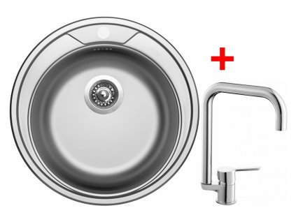 Nerezový drez Sinks ROUND 510 + drezová batéria CORNIA