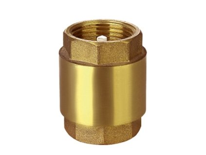 Spätná klapka STA, zvislá, mosadzná, vnútro nylon