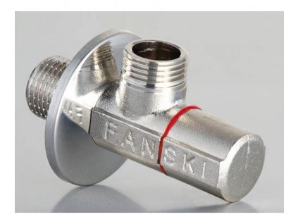 Rohový ventil s keramickým vrškom a filtrom, 1/2"x 3/8" - červený