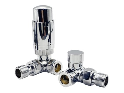 Set radiátorových ventilov Arka ESKIMOS s hlavicou BELLA, chróm