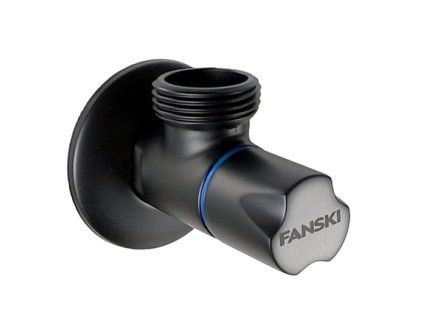 Rohový ventil práčkový s keramickým vrškom 1/2" x 3/4 - matný čierny