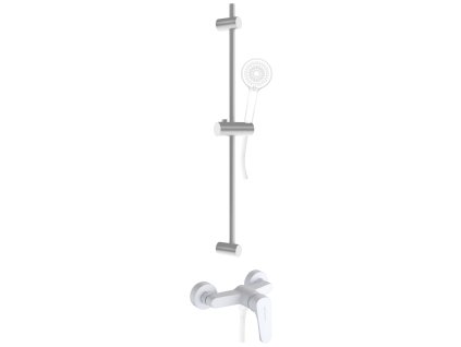 Sprchový set: batéria VENUS WHITE, 150mm + tyč RIVA + príslušenstvo