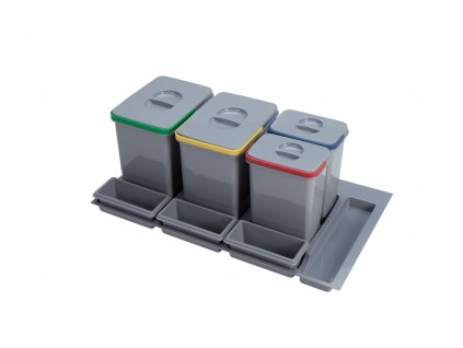 Odpadkový kôš - sortér Sinks PRACTIKO 900 - objem 2x15l + 2x7l
