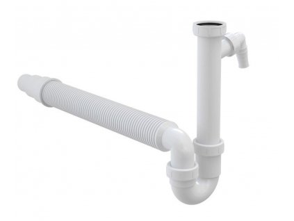 Drezový sifón trubkový 50/40 flexi hadica, prípojka a prevlečná matica