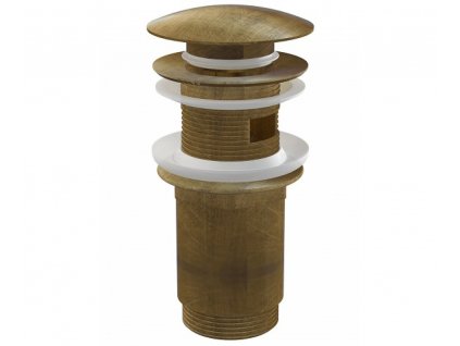 Výpusť CLICK/CLACK na umývadlá s prepadom 5/4“ veľká zátka antik bronz