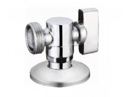 Guľový ventil rohový s krytkou, 1/2"x 3/4", chróm